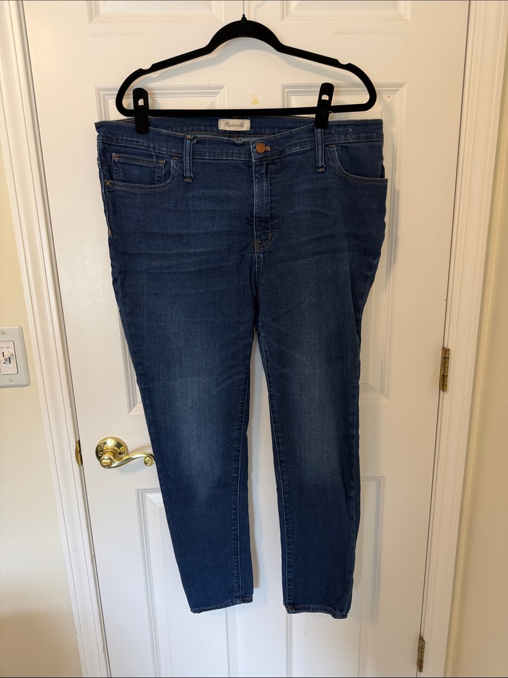 Madewell 9” Mid Rise Skinny Jeans in Dark Blue Wash size 35